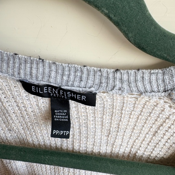 Eileen Fisher Oatmeal and Gray Crew Neck Sweater - Picture 3 of 9